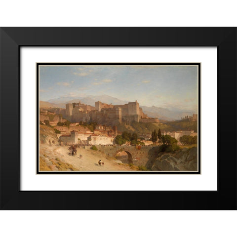 The Hill of the Alhambra, Granada Black Modern Wood Framed Art Print with Double Matting by Colman, Samuel