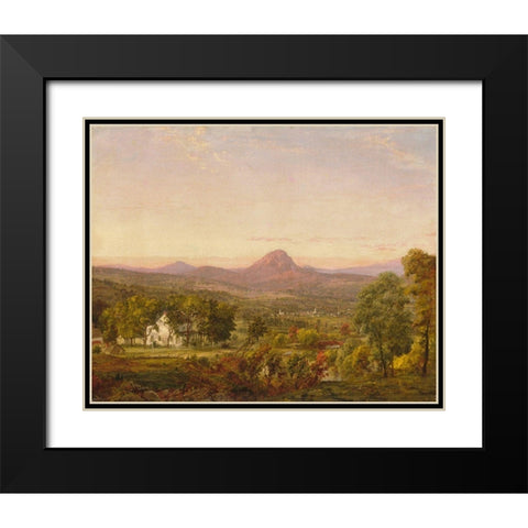 Autumn Landscape, Sugar Loaf Mountain, Orange County, New York Black Modern Wood Framed Art Print with Double Matting by Cropsey, Jasper Francis