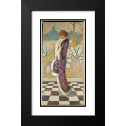 Mrs. Ethel Cushing Black Modern Wood Framed Art Print with Double Matting by Cushing, Howard