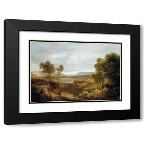 On the Hudson Black Modern Wood Framed Art Print with Double Matting by Doughty, ThomasÂ 