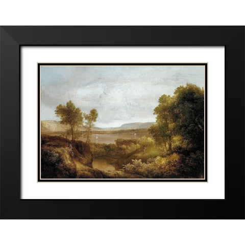 On the Hudson Black Modern Wood Framed Art Print with Double Matting by Doughty, ThomasÂ 