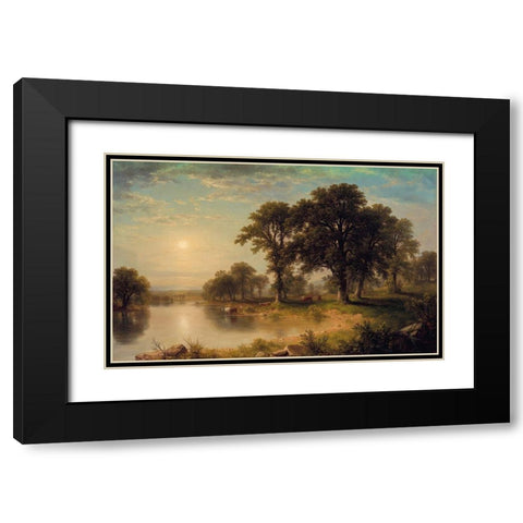 Summer Afternoon Black Modern Wood Framed Art Print with Double Matting by Durand, Asher Brown
