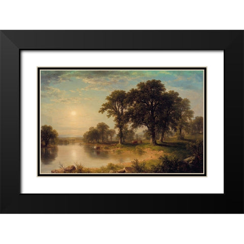 Summer Afternoon Black Modern Wood Framed Art Print with Double Matting by Durand, Asher Brown