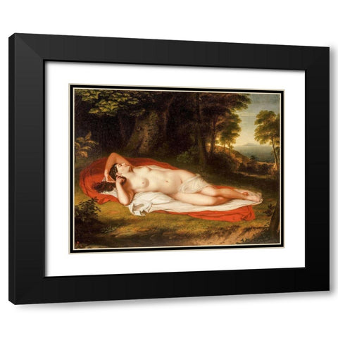Ariadne Black Modern Wood Framed Art Print with Double Matting by Durand, Asher Brown