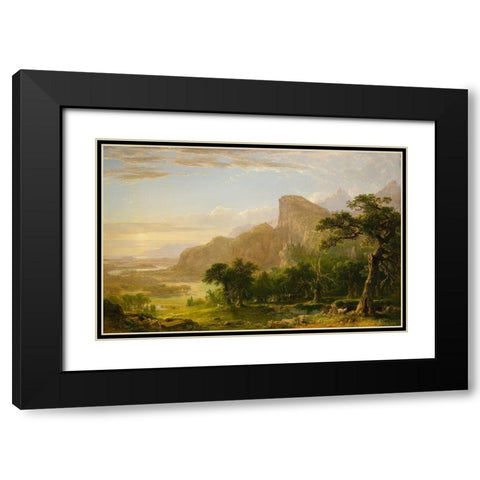 Landscapeâ€”Scene from Thanatopsis Black Modern Wood Framed Art Print with Double Matting by Durand, Asher Brown