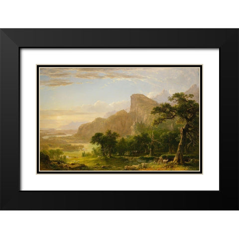 Landscapeâ€”Scene from Thanatopsis Black Modern Wood Framed Art Print with Double Matting by Durand, Asher Brown