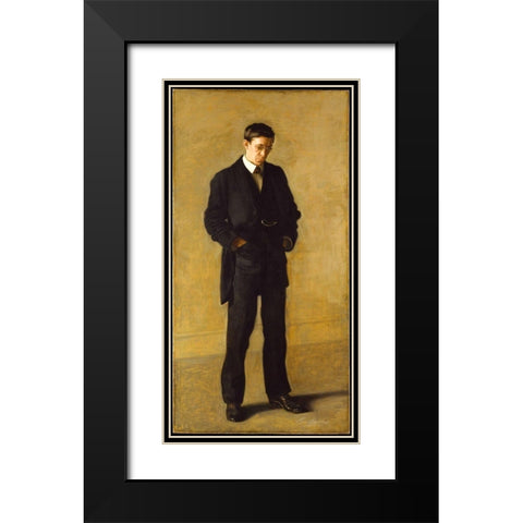 The Thinker: Portrait of Louis N. Kenton Black Modern Wood Framed Art Print with Double Matting by Eakins, Thomas