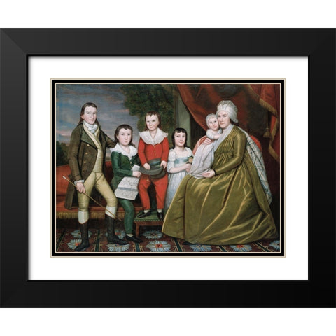 Mrs. Noah Smith and Her Children Black Modern Wood Framed Art Print with Double Matting by Earl, RalphÂ 