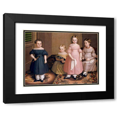 The Alling Children Black Modern Wood Framed Art Print with Double Matting by Eddy, Oliver Tarbell