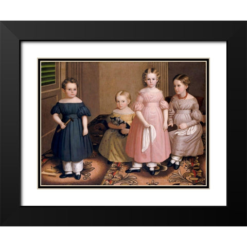 The Alling Children Black Modern Wood Framed Art Print with Double Matting by Eddy, Oliver Tarbell