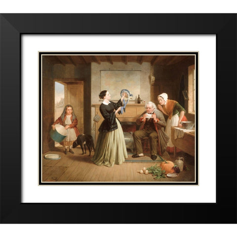 The New Bonnet Black Modern Wood Framed Art Print with Double Matting by Edmonds, Francis WilliamÂ 