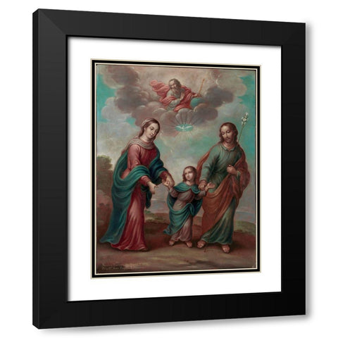 The Return of the Holy Family from Egypt Black Modern Wood Framed Art Print with Double Matting by EnrÃ­quez, Nicolas