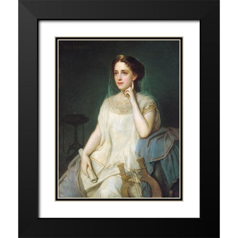 Polyhymnia Black Modern Wood Framed Art Print with Double Matting by Fagnani, Joseph