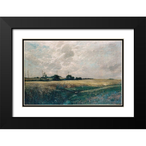 Broad Acres Black Modern Wood Framed Art Print with Double Matting by Gay, Edward
