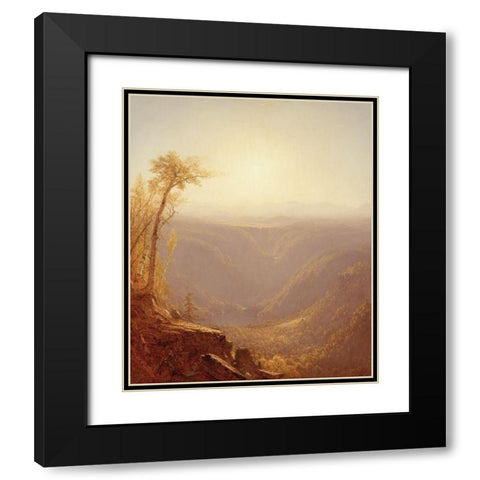 A Gorge in the Mountains (Kauterskill Clove) Black Modern Wood Framed Art Print with Double Matting by Gifford, Sanford Robinson