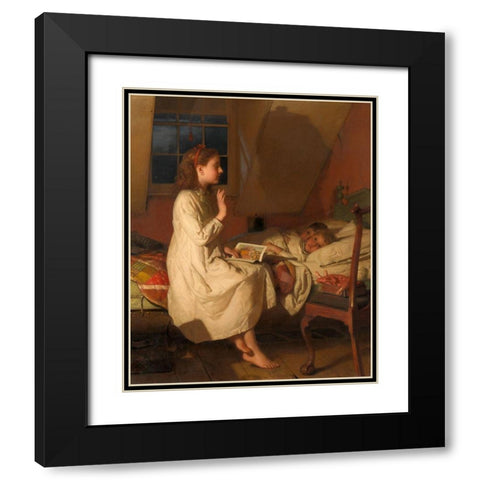 Story of Golden Locks Black Modern Wood Framed Art Print with Double Matting by Guy, Seymour Joseph