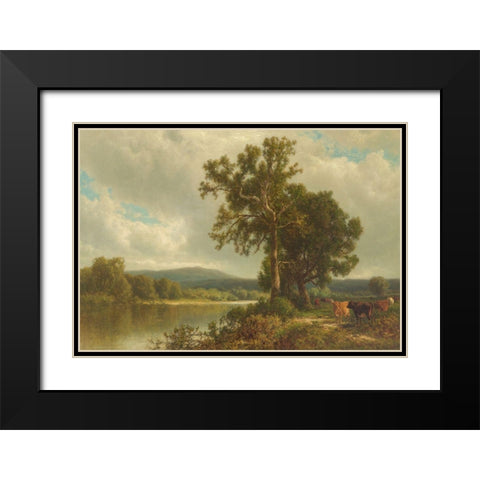 Scene at Napanoch Black Modern Wood Framed Art Print with Double Matting by Hart, William