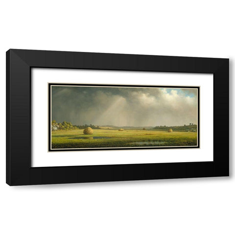 Newburyport Meadows Black Modern Wood Framed Art Print with Double Matting by Heade, Martin Johnson