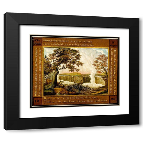 The Falls of Niagara Black Modern Wood Framed Art Print with Double Matting by Hicks, Edward