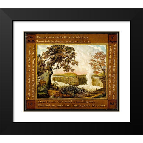 The Falls of Niagara Black Modern Wood Framed Art Print with Double Matting by Hicks, Edward