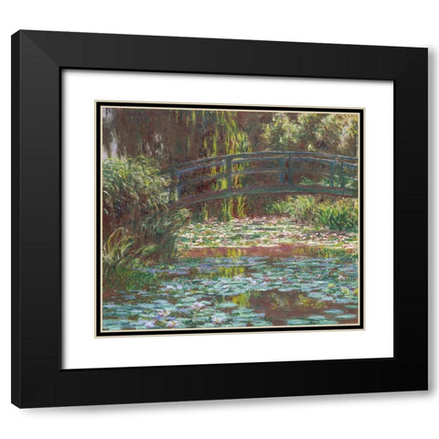 Water Lily Pond Black Modern Wood Framed Art Print with Double Matting by Monet, Claude