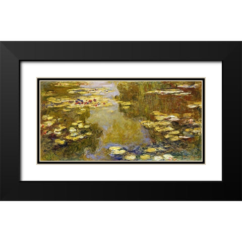 The Lily Pond Black Modern Wood Framed Art Print with Double Matting by Monet, Claude