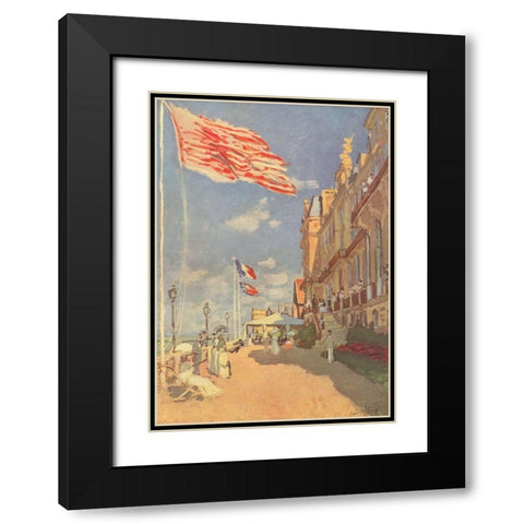 Hotel Des Roches NoiresÂ in Trouville Black Modern Wood Framed Art Print with Double Matting by Monet, Claude