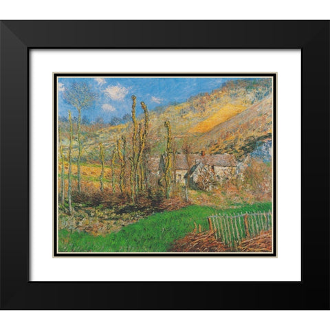 Winter Landscape at the Val de Falaise (Giverny) Black Modern Wood Framed Art Print with Double Matting by Monet, Claude