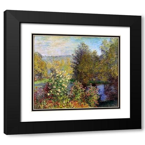 Corner of the Garden at Montgeron Black Modern Wood Framed Art Print with Double Matting by Monet, Claude