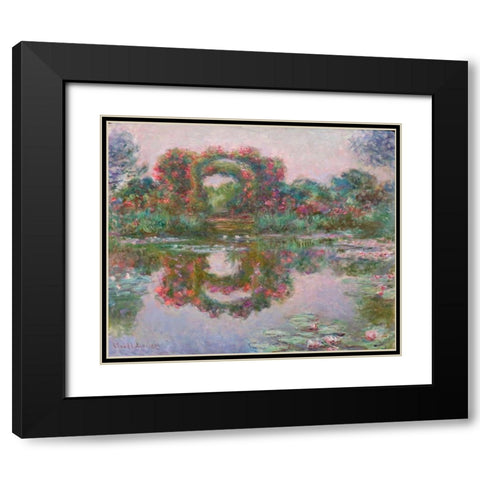 Flowering Arches, Giverny Black Modern Wood Framed Art Print with Double Matting by Monet, Claude
