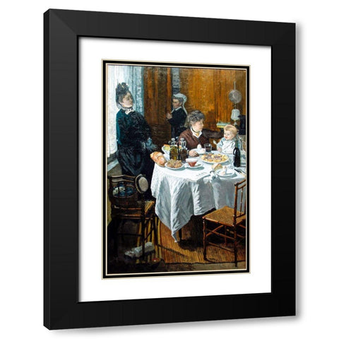 The Luncheon (1868) Black Modern Wood Framed Art Print with Double Matting by Monet, Claude