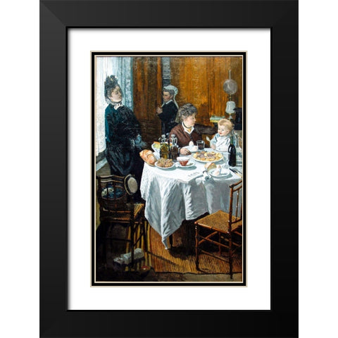 The Luncheon (1868) Black Modern Wood Framed Art Print with Double Matting by Monet, Claude