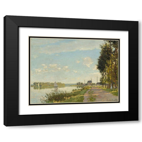 Argenteuil Black Modern Wood Framed Art Print with Double Matting by Monet, Claude