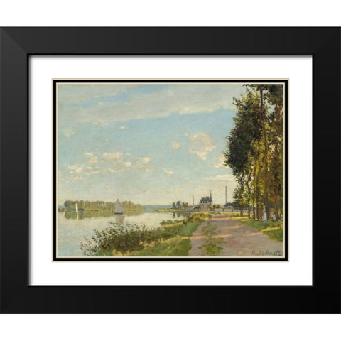 Argenteuil Black Modern Wood Framed Art Print with Double Matting by Monet, Claude