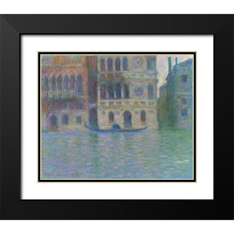 Venice, Palazzo Dario Black Modern Wood Framed Art Print with Double Matting by Monet, Claude