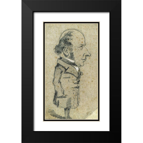 Caricature of EugÃ¨ne Marcel Black Modern Wood Framed Art Print with Double Matting by Monet, Claude