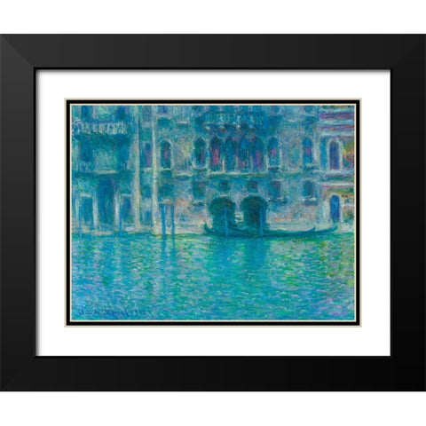 The Seine at Giverny Black Modern Wood Framed Art Print with Double Matting by Monet, Claude