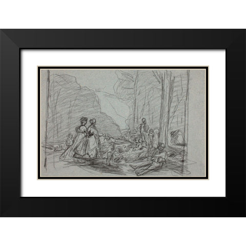 Palazzo da Mula, Venice Black Modern Wood Framed Art Print with Double Matting by Monet, Claude