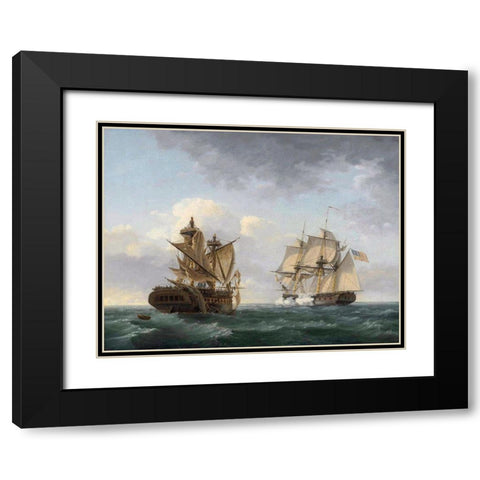 Engagement between the United States and the Macedonian Black Modern Wood Framed Art Print with Double Matting by Birch, Thomas