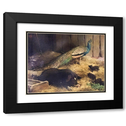 Beauty and the Beast Black Modern Wood Framed Art Print with Double Matting by Barber, Charles Burton