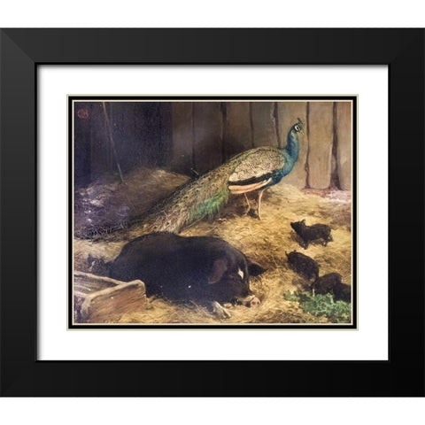 Beauty and the Beast Black Modern Wood Framed Art Print with Double Matting by Barber, Charles Burton