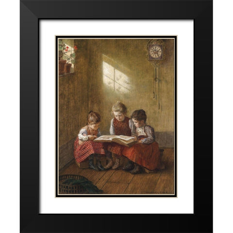 An Exciting Read Black Modern Wood Framed Art Print with Double Matting by Firle, Walter
