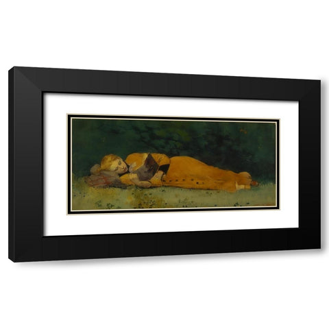 The New Novel Black Modern Wood Framed Art Print with Double Matting by Homer, Winslow