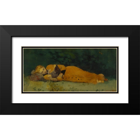 The New Novel Black Modern Wood Framed Art Print with Double Matting by Homer, Winslow