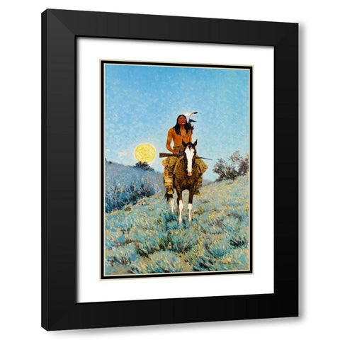 The Outlier Black Modern Wood Framed Art Print with Double Matting by Remington, Frederic