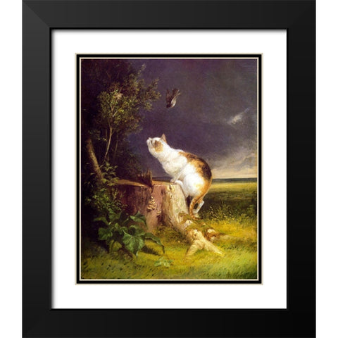 The Birdwatcher Black Modern Wood Framed Art Print with Double Matting by Beard, William Holbrook