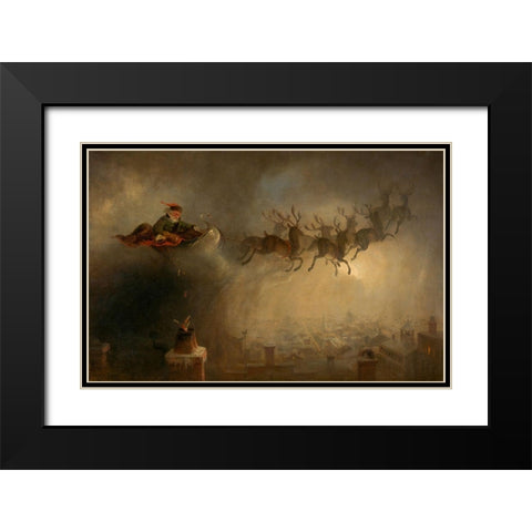 Santa Claus Black Modern Wood Framed Art Print with Double Matting by Beard, William Holbrook