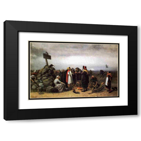 The Witches Convention Black Modern Wood Framed Art Print with Double Matting by Beard, William Holbrook