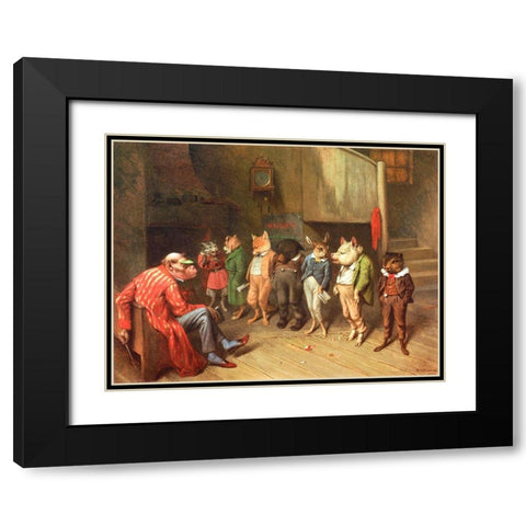 School Rules Black Modern Wood Framed Art Print with Double Matting by Beard, William Holbrook