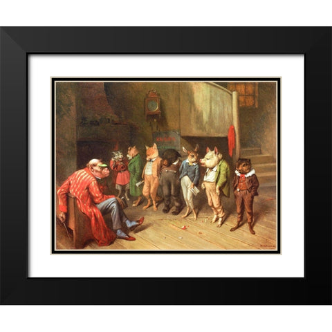 School Rules Black Modern Wood Framed Art Print with Double Matting by Beard, William Holbrook